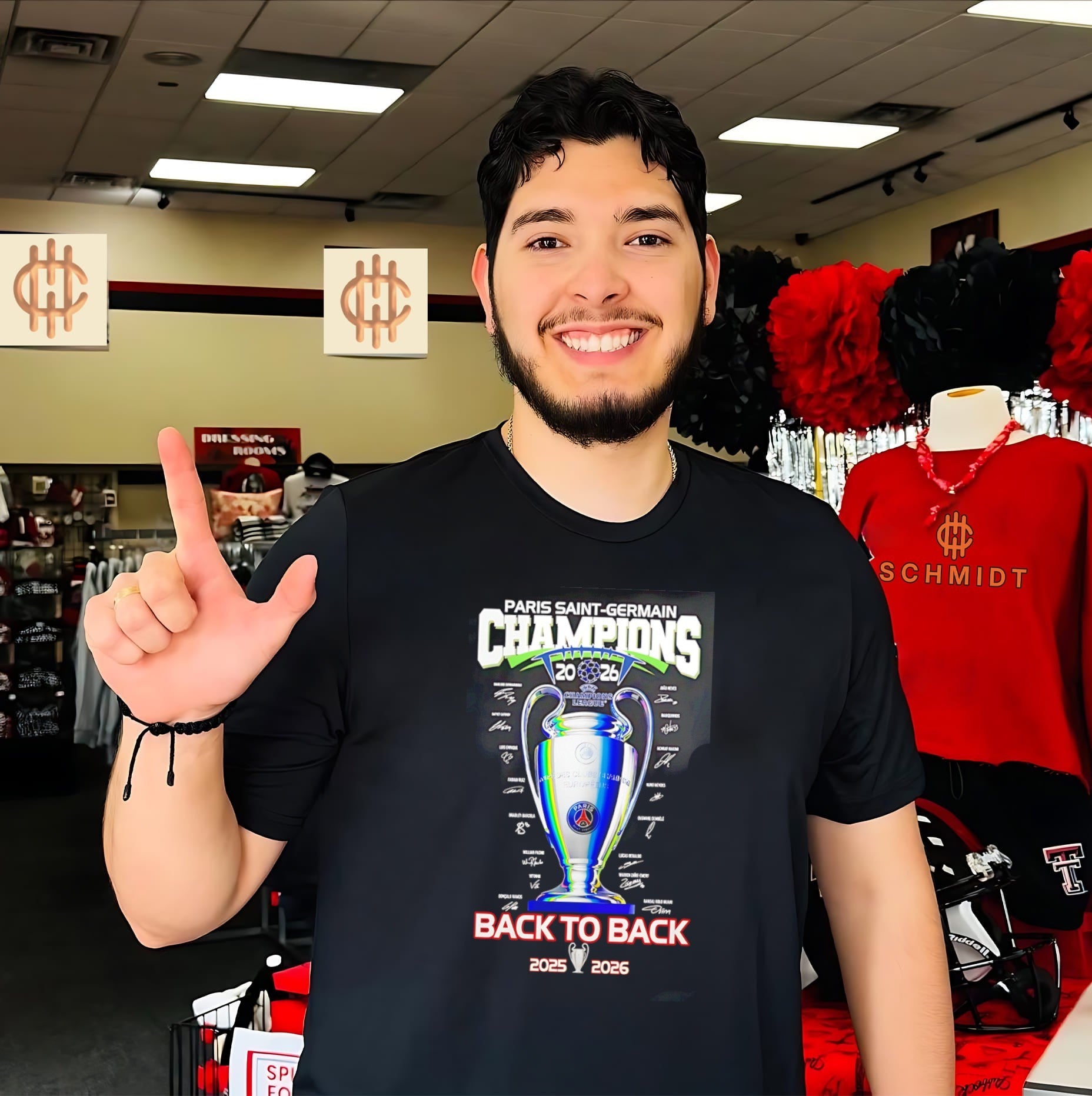 Paris Saint-Germain Champions 2026 back to back trophy shirt
