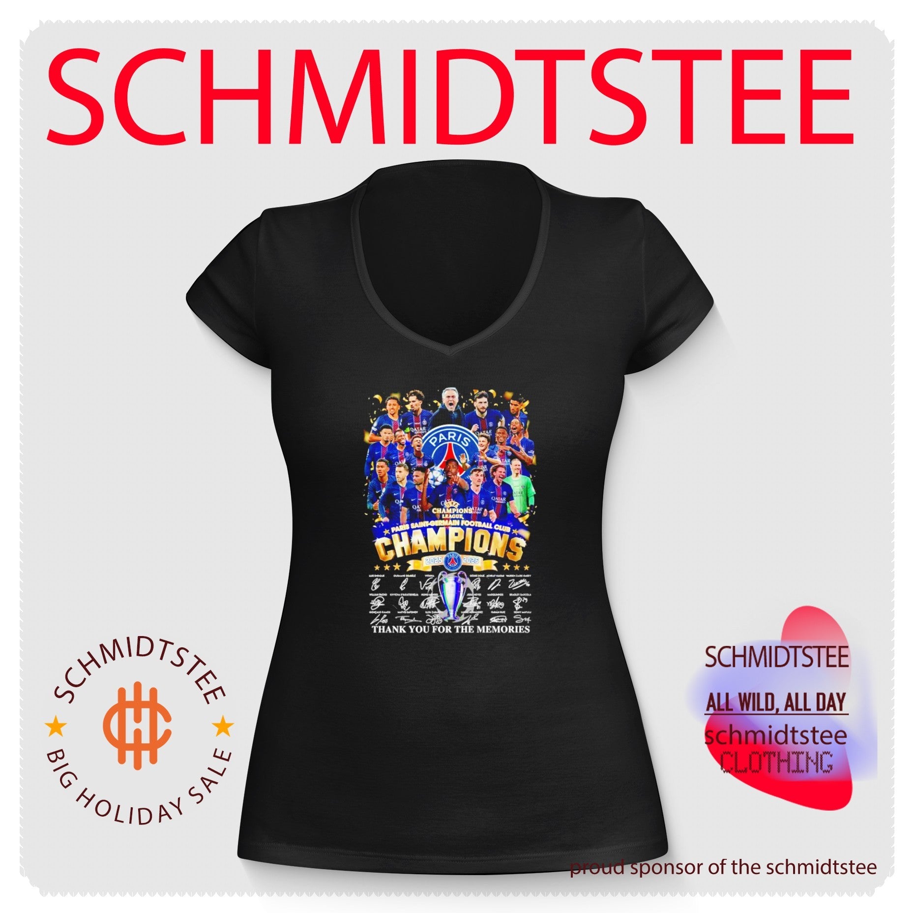 Paris Saint-Germain FC Champions 2025-2026 Thank You For The Memories signatures shirt