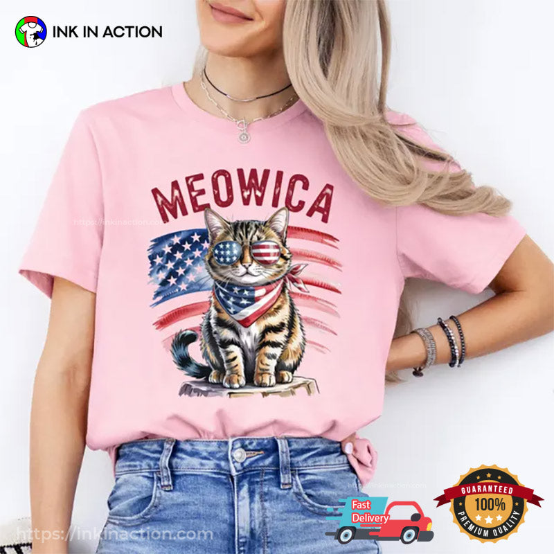 Patriotic Meowica American Cat T-shirt