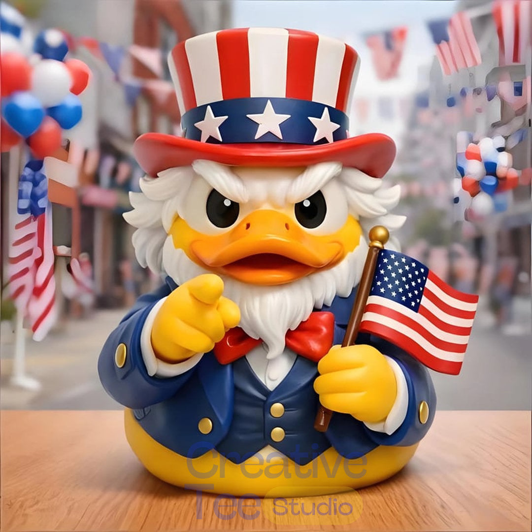 Patriotic Uncle Duck Figurine