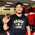 Peace and love with pride V sign hand and heart shirt