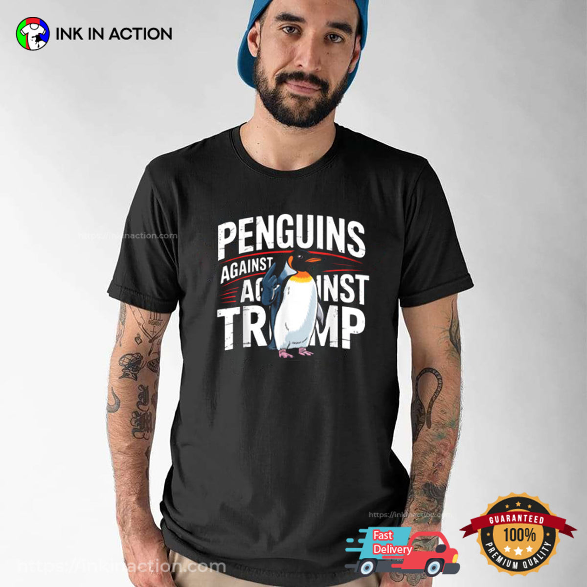 Penguins Against Trump 2025 Funny Political T-shirt