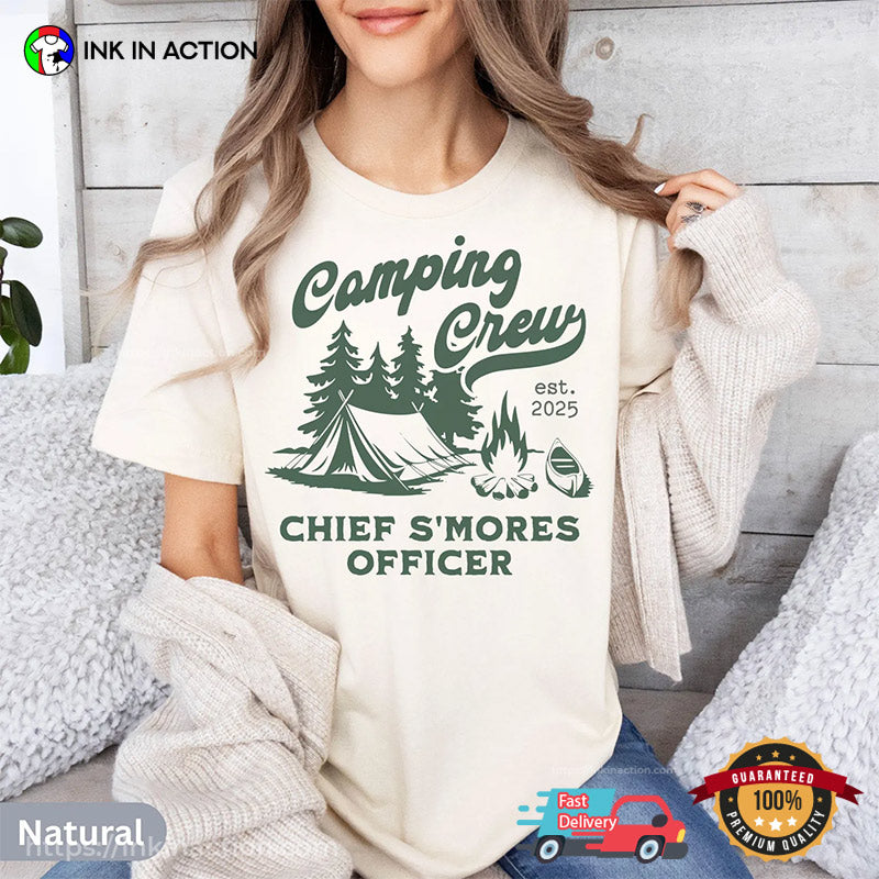 Personalized Camping Crew Est 2025 Family Camping Comfort Colors T-shirt