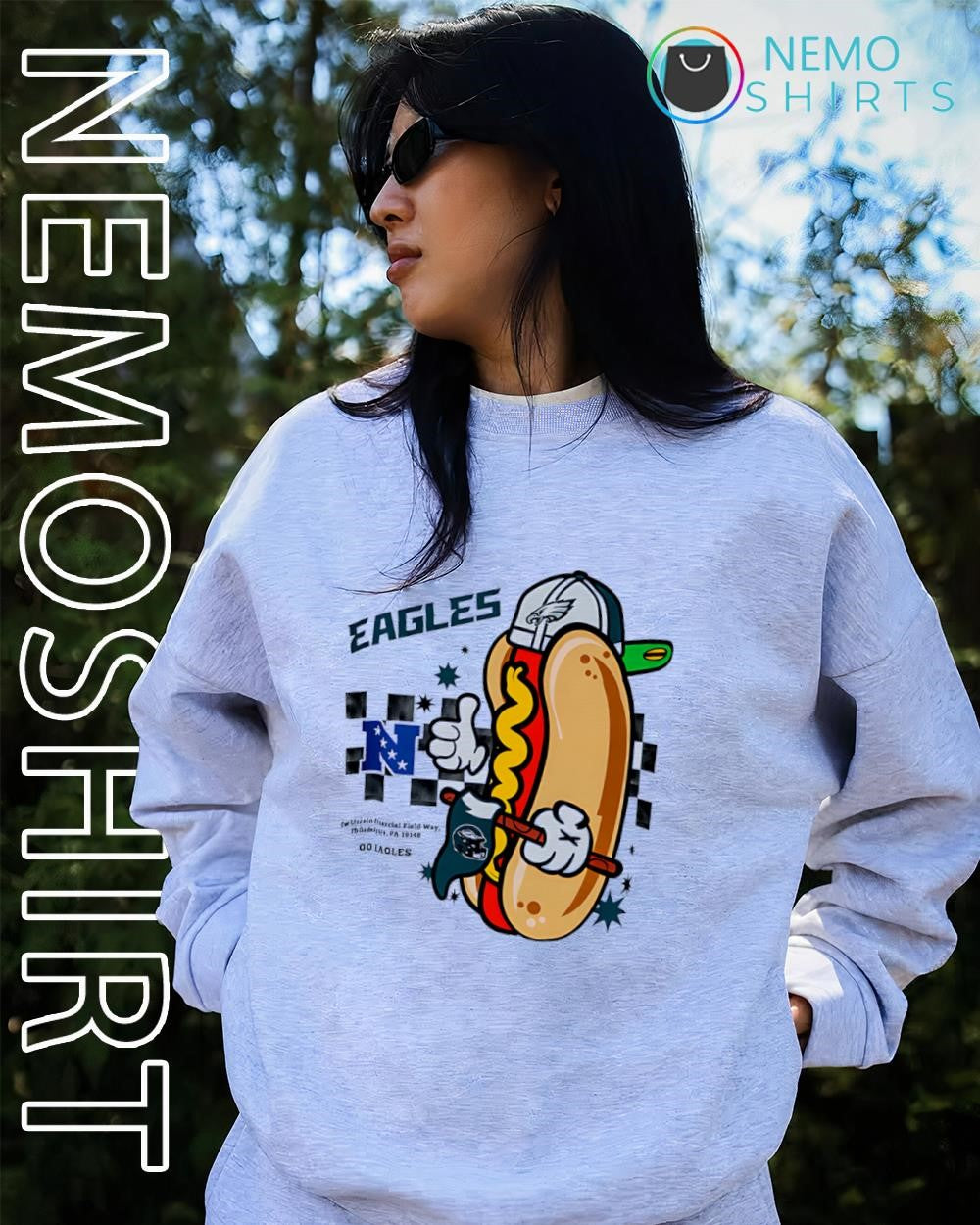 Philadelphia Eagles concessions hot dog cartoon shirt