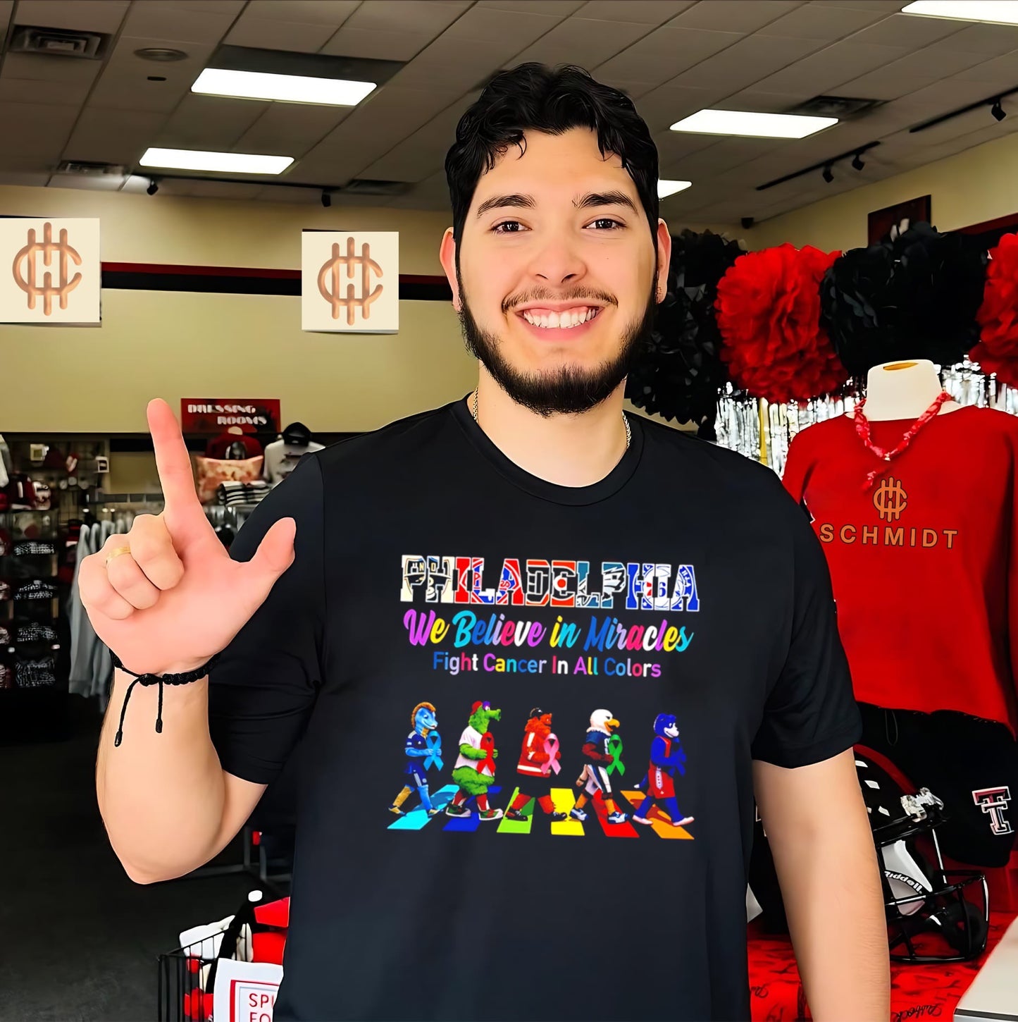 Philadelphia Sports We believe in Miracles fight cancer on all color abbey road shirt