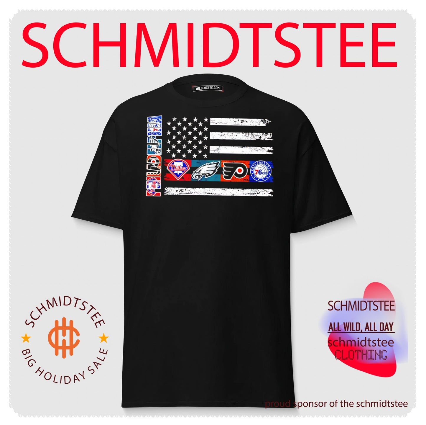 Philadelphia sports teams logos flag shirt