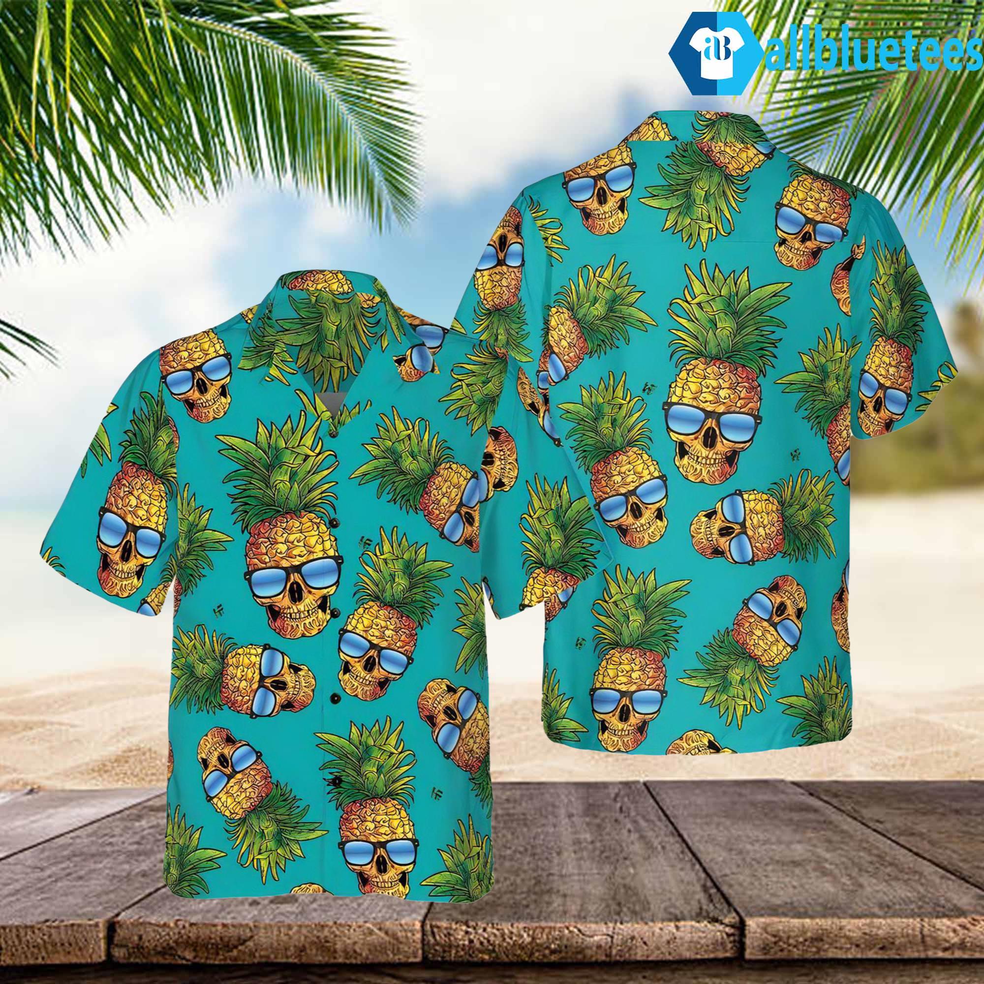 Pineapple Skull Tropical Hawaiian Shirt