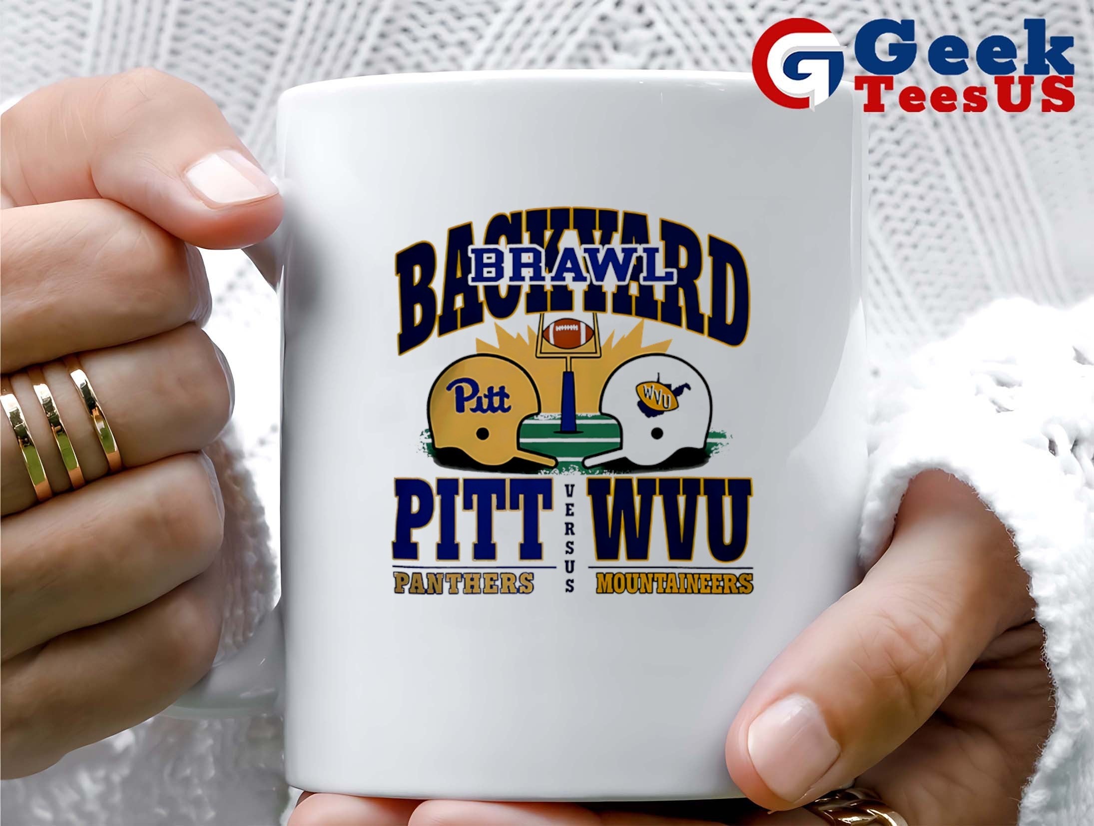 Pitt Panthers vs West Virginia Mountaineers Backyard Brawl 2025 helmet shirt
