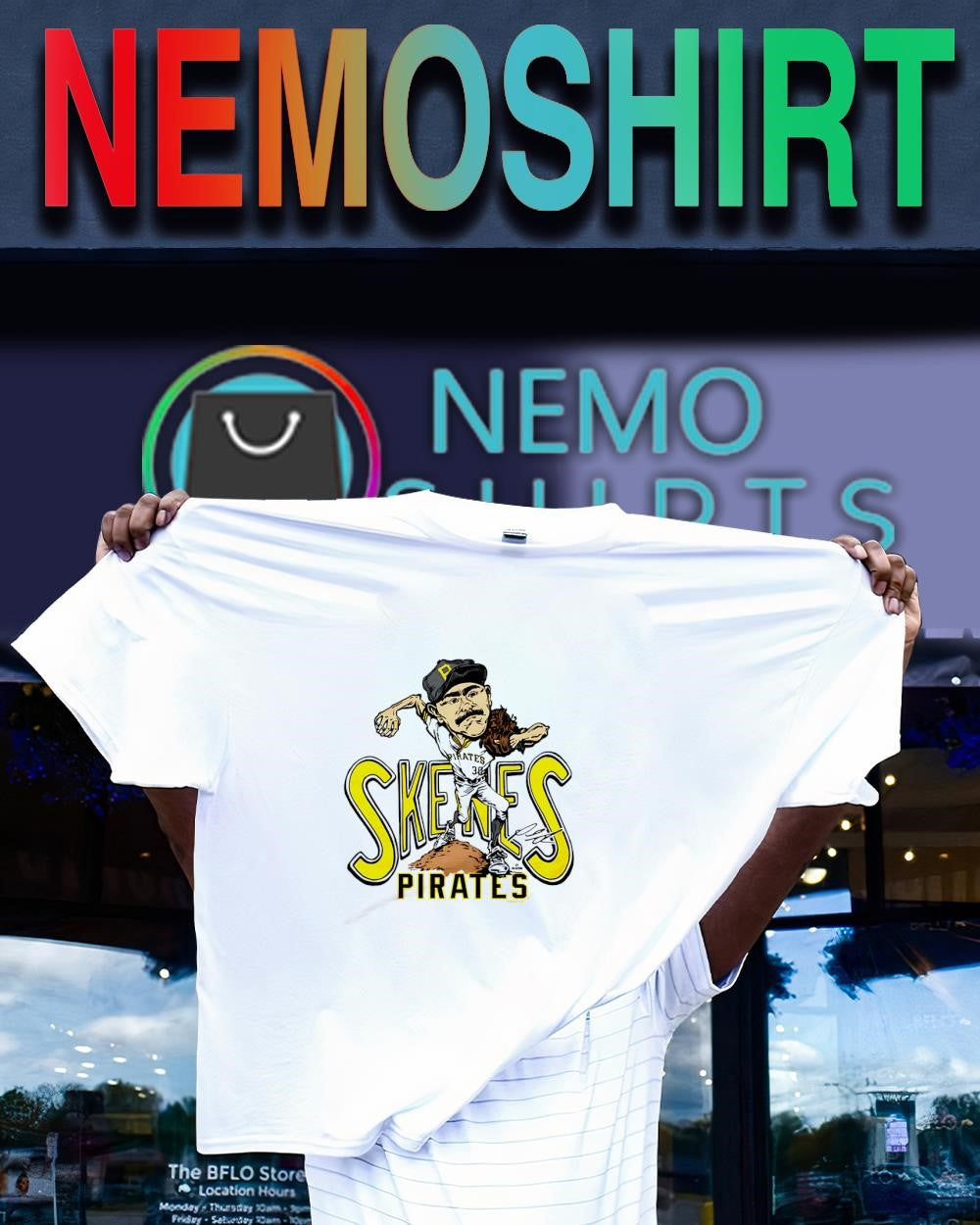 Pittsburgh Pirates Paul Skenes caricature signature logo shirt
