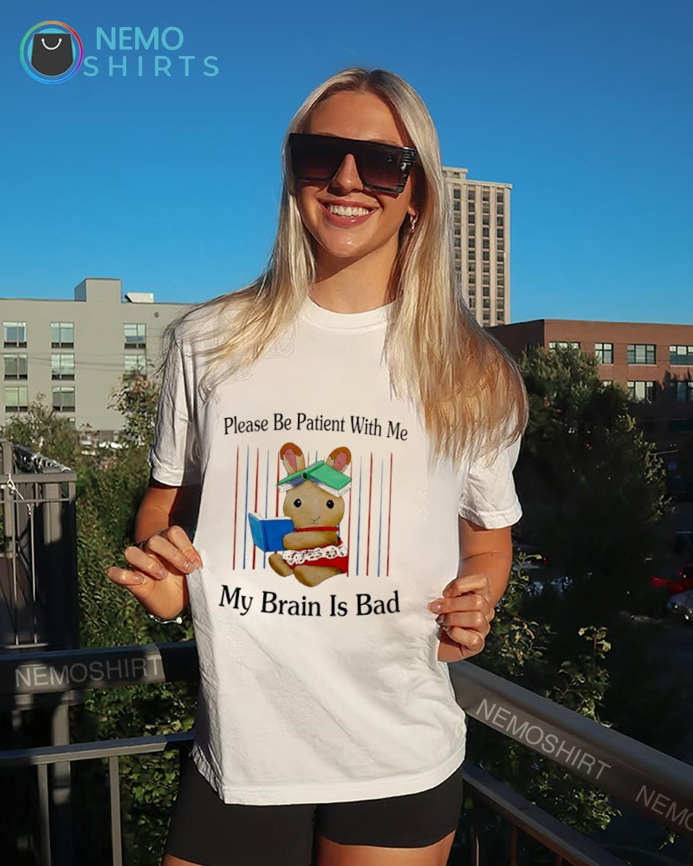 Please be patient with me my brain is bad bunny shirt