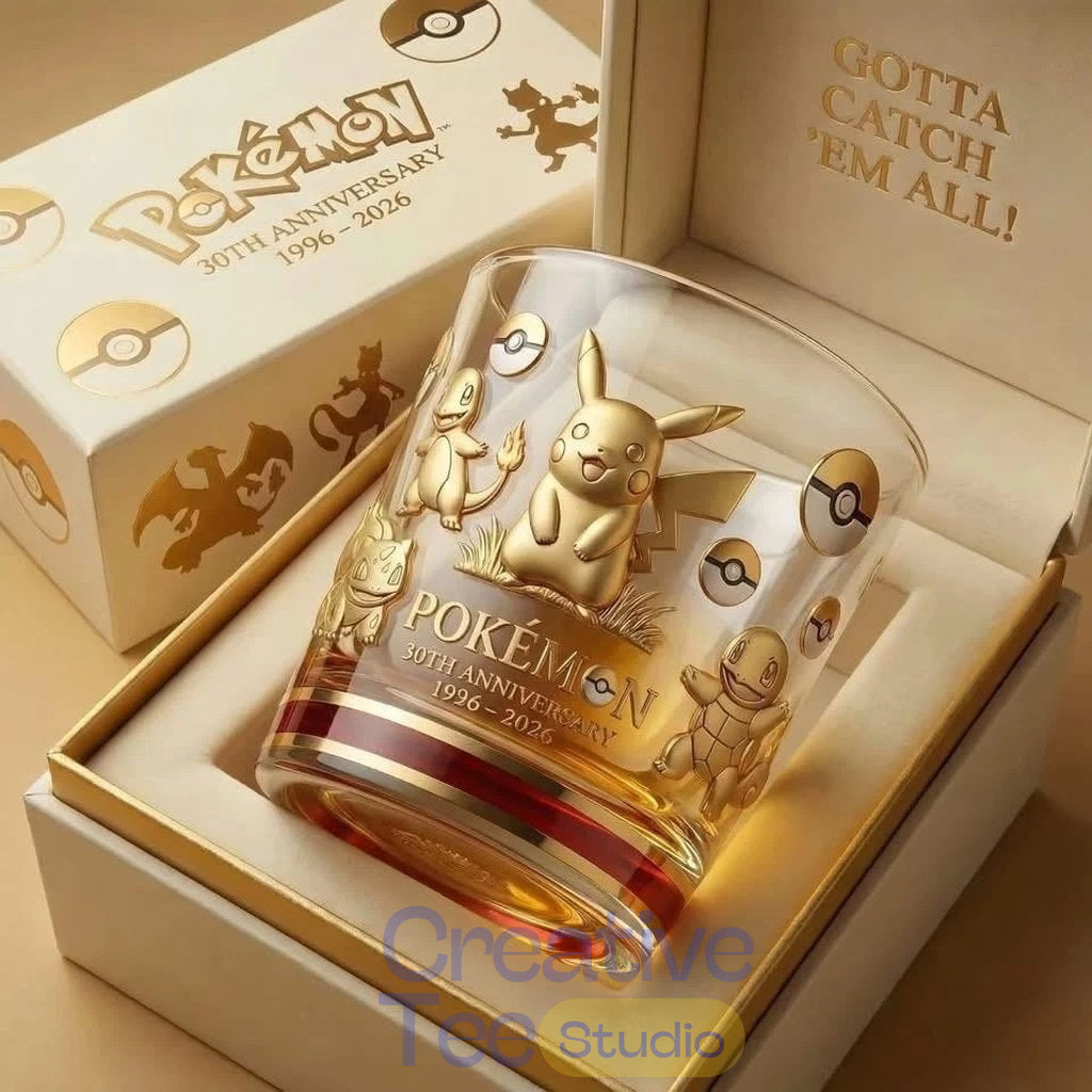 Pokémon 30th Anniversary “Gotta Catch’em All!” Whiskey Glass