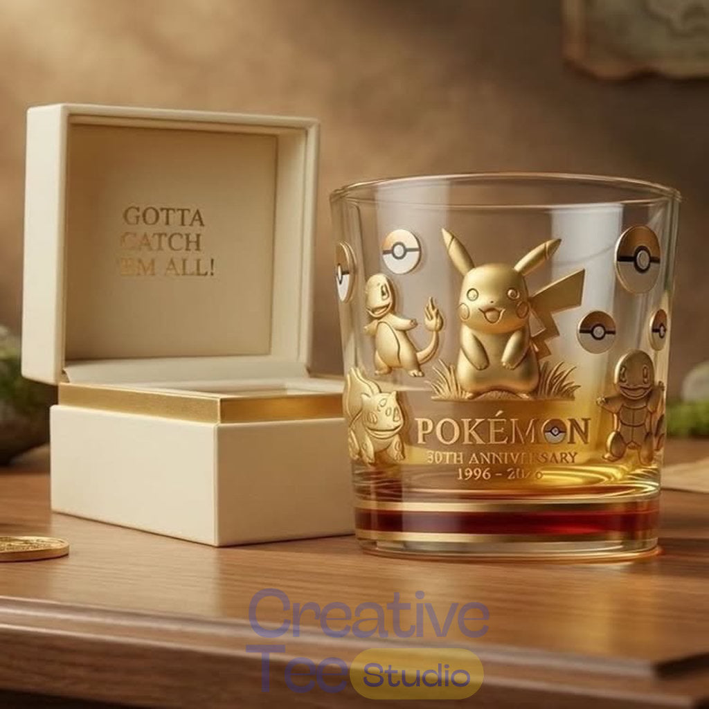 Pokémon 30th Anniversary “Gotta Catch’em All!” Whiskey Glass