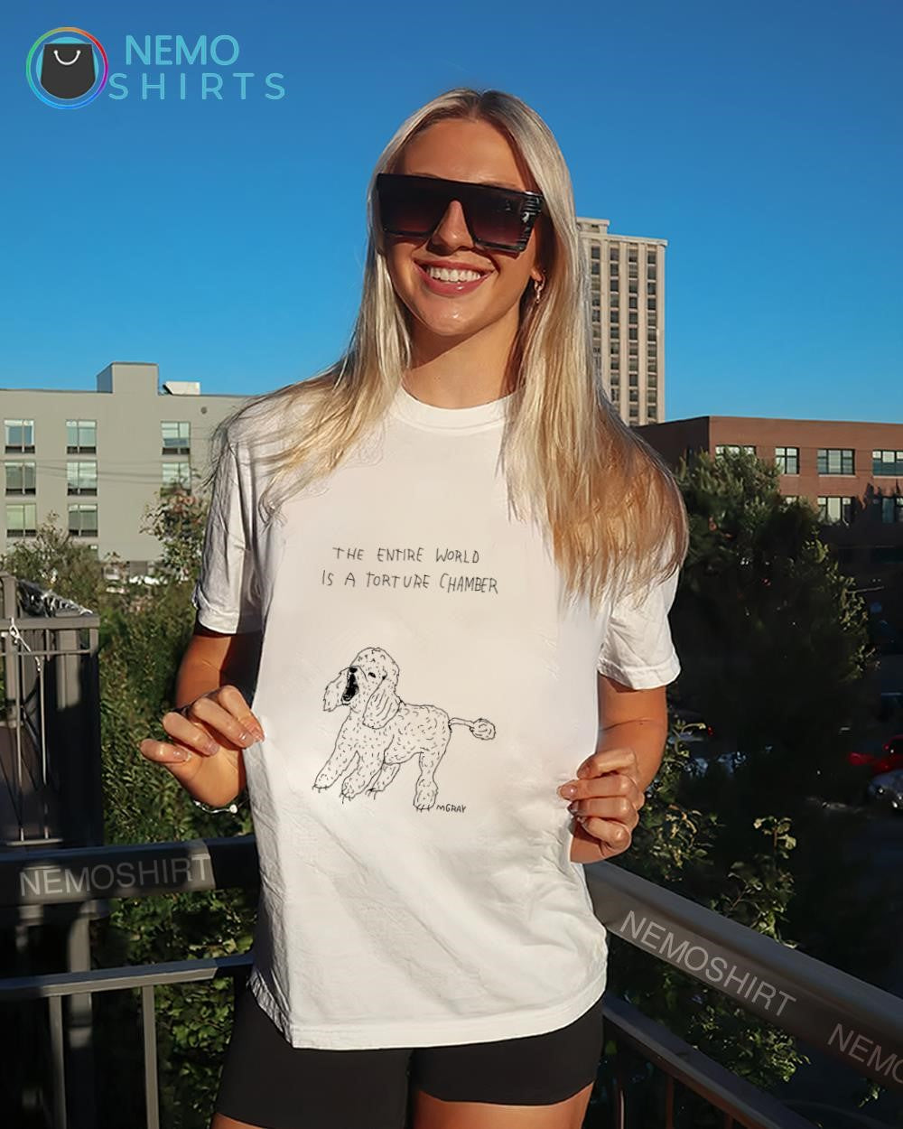 Poodle dog the entire world is a torture chamber shirt
