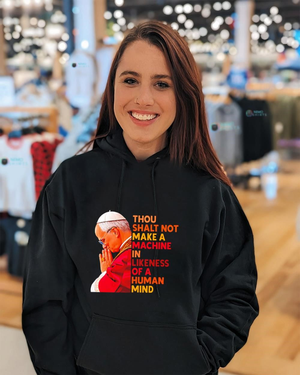 Pope Leo XIV thou shalt no make a machine in likeness of a human mind shirt