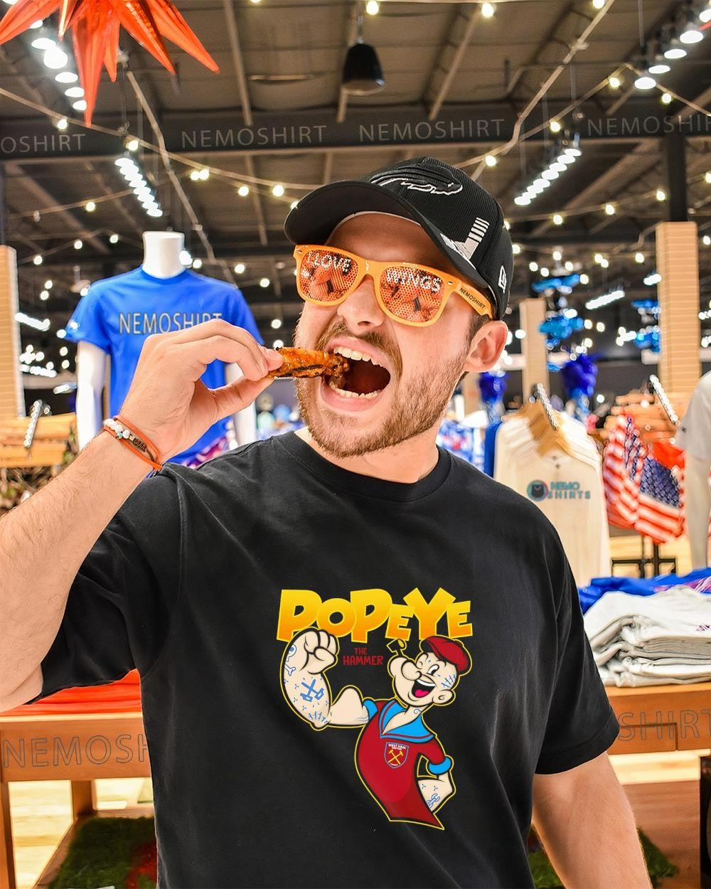 Popeye the Hammer wear West Ham United shirt