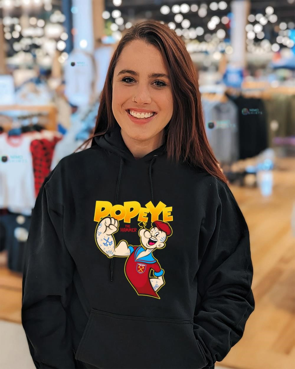 Popeye the Hammer wear West Ham United shirt