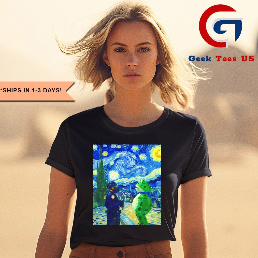 Portland Frog Protest Stary Night shirt