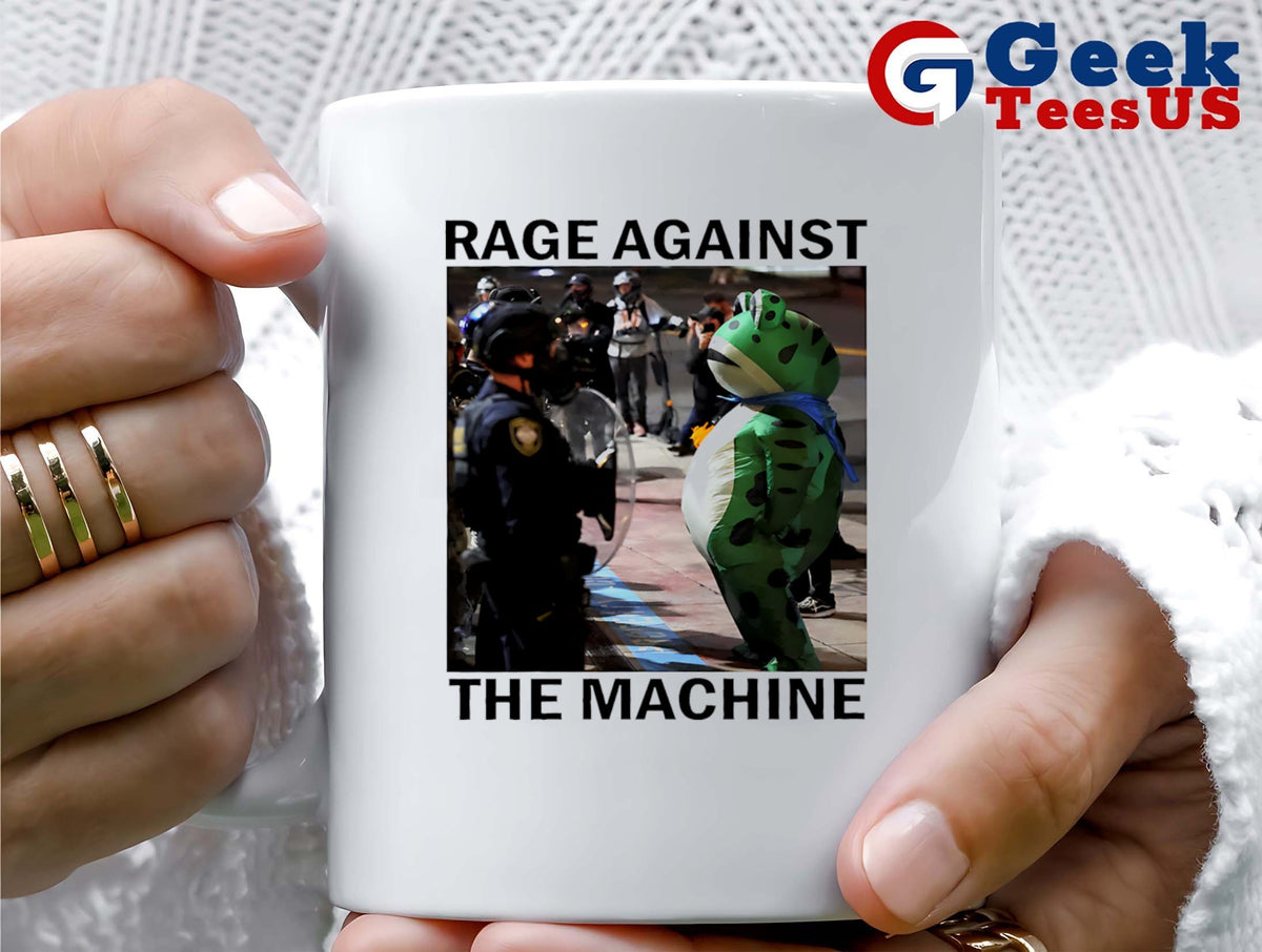 Portland Frog costume Rage Against the Machine photo shirt
