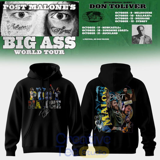 Post Malone Big Ass World Tour Midnight Posty Hoodie