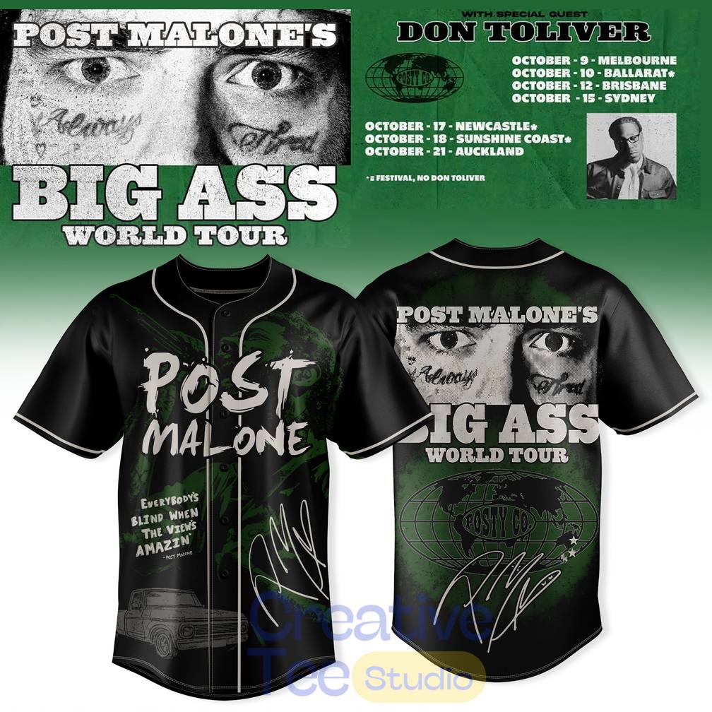 Post Malone Big Ass World Tour Vintage Jersey