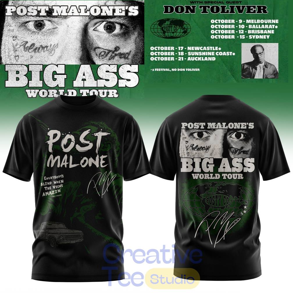 Post Malone Big Ass World Tour Vintage Tee Hoodie
