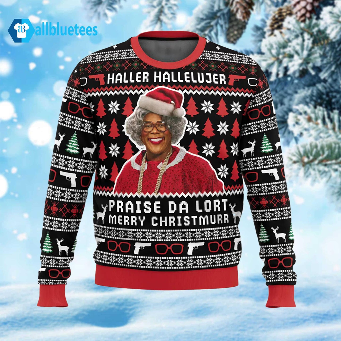 Praise The Lort Merry Christmurr Ugly Sweater