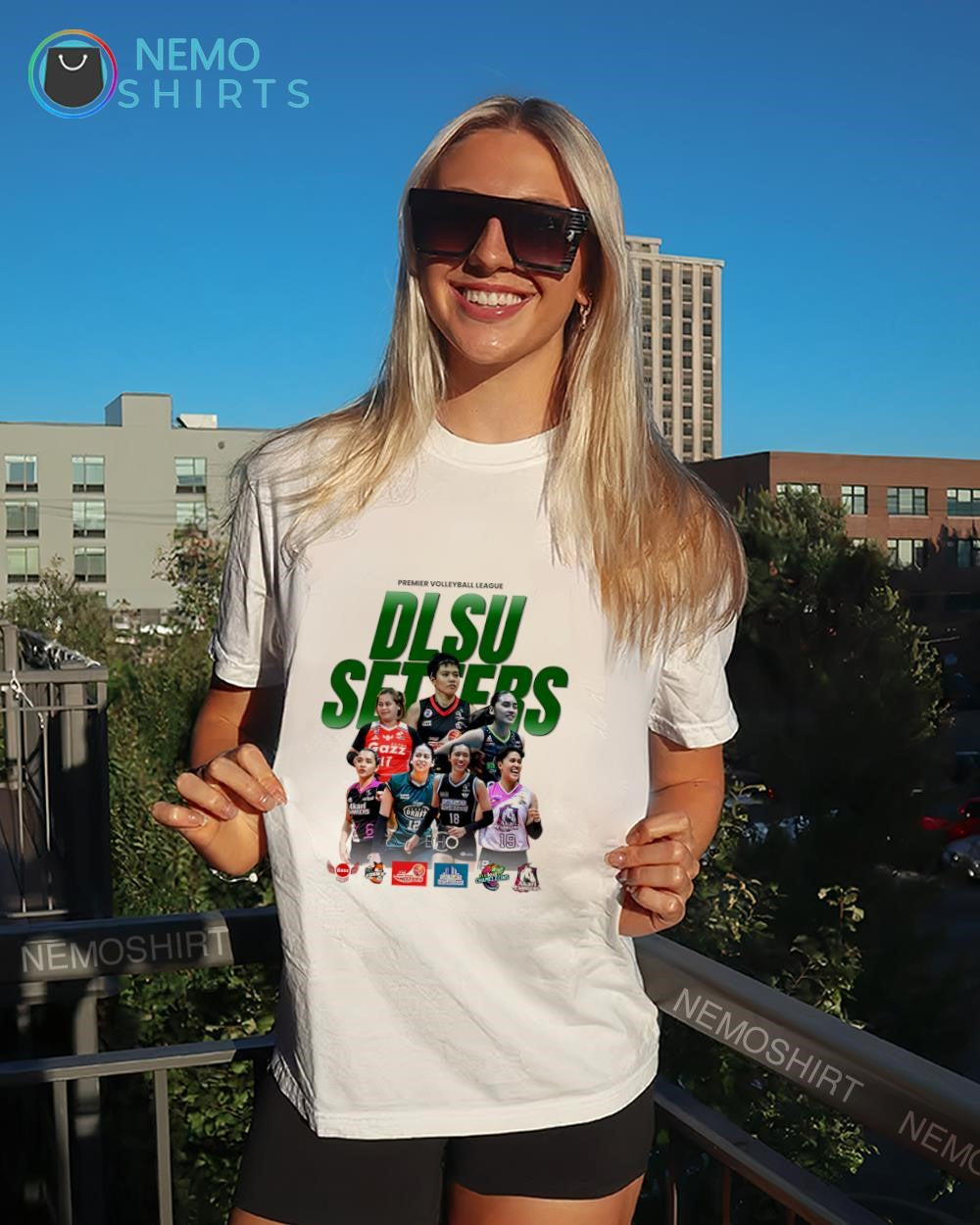 Premier Volleyball League players the DLSU Lady Spikers shirt
