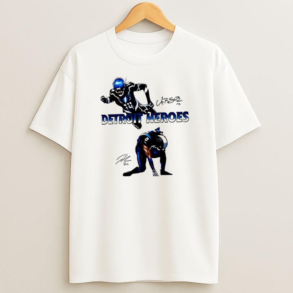 Premium Amon Ra St Brown And Jahmyr Gibbs Detroit Heroes Sweatshirt Tee