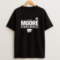 Premium Ashton Moore 41 K State Wildcats Black Football Sweatshirt Tee