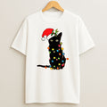 Premium Black Cat Lightning Christmas Sweatshirt Tee