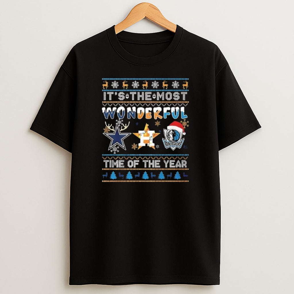 Premium Dallas Cowboys Houston Astros Dallas Mavericks Merry Christmas 2025 Sweatshirt Tee