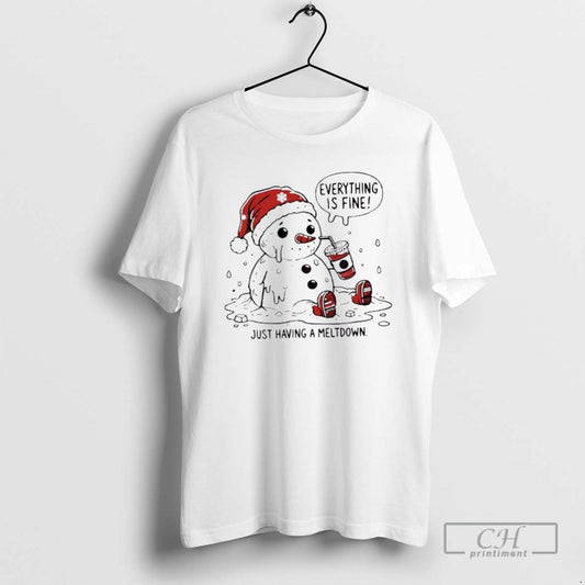 Premium Everything Is Fine Meltdown Christmas Shirt Sweater