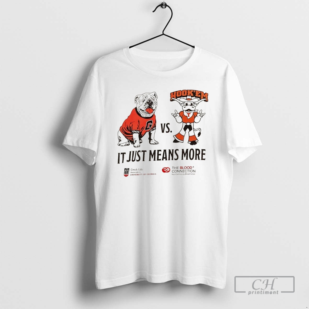 Premium Georgia Bulldogs Vs Texas Longhorns It Just Means More Mascot Christmas Shirt Sweater