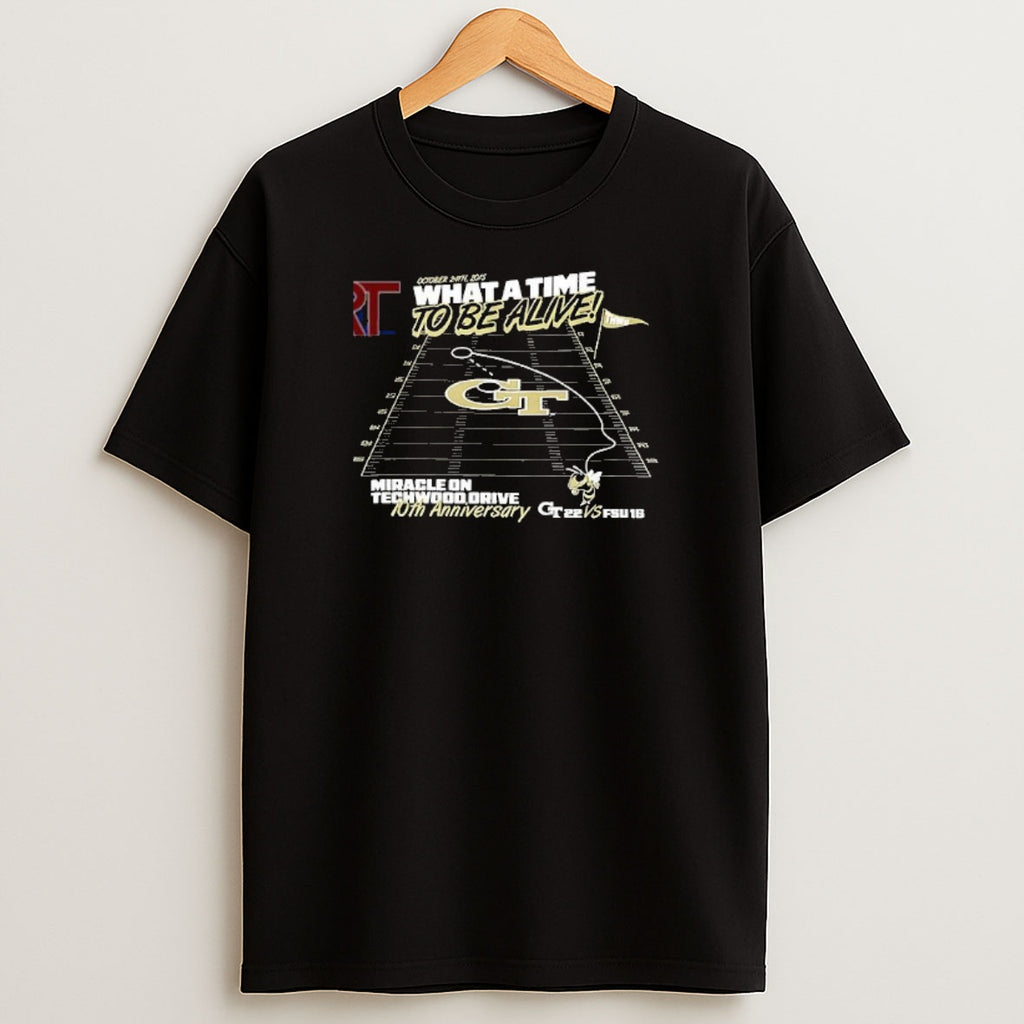 Premium Georgia Tech Yellow Jackets Miracle On Techwood Drive 10th Anniversary Sweatshirt Tee
