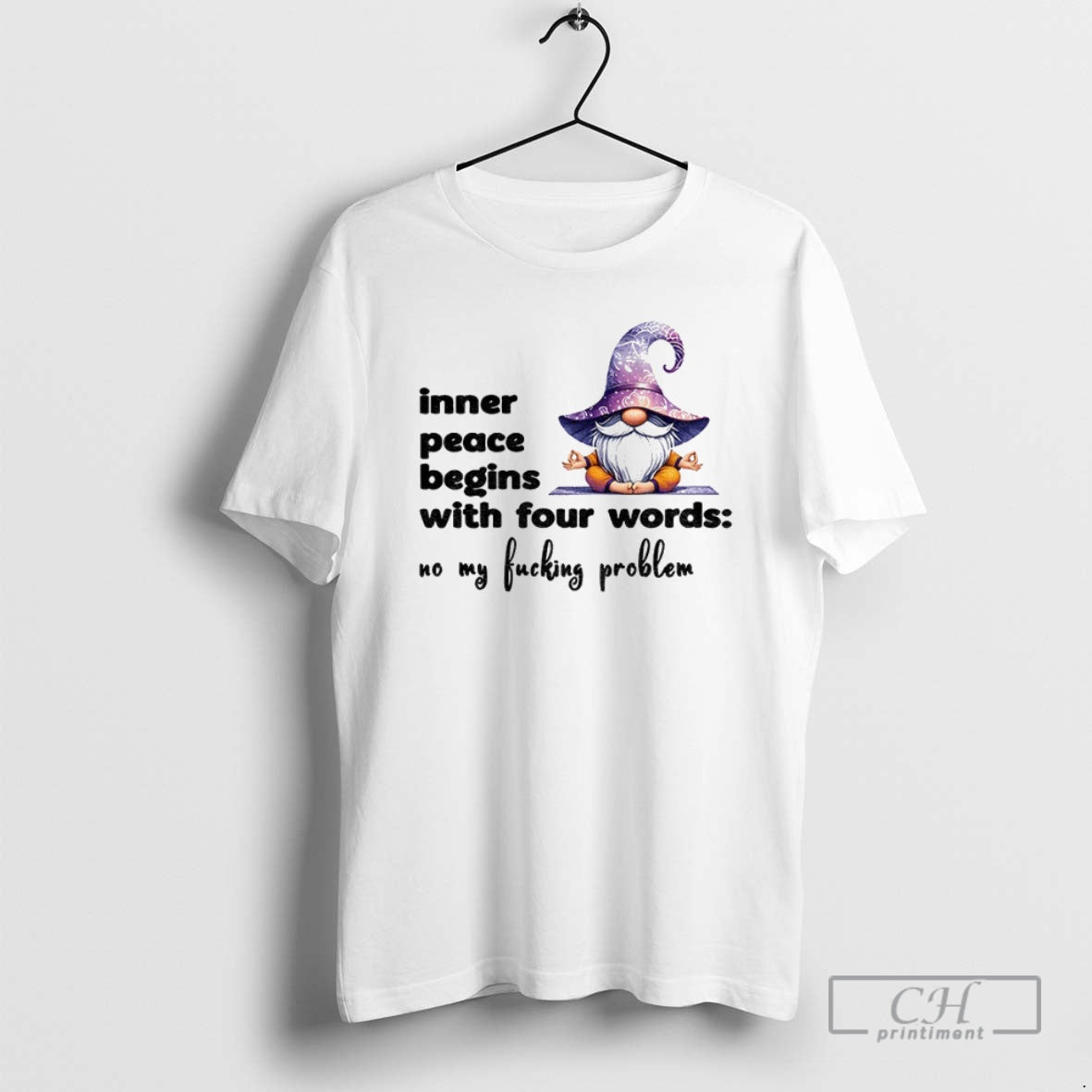 Premium Gnome Yoga Inner Peace Begins With Four Words No My Fucking Problem Shirt Sweater