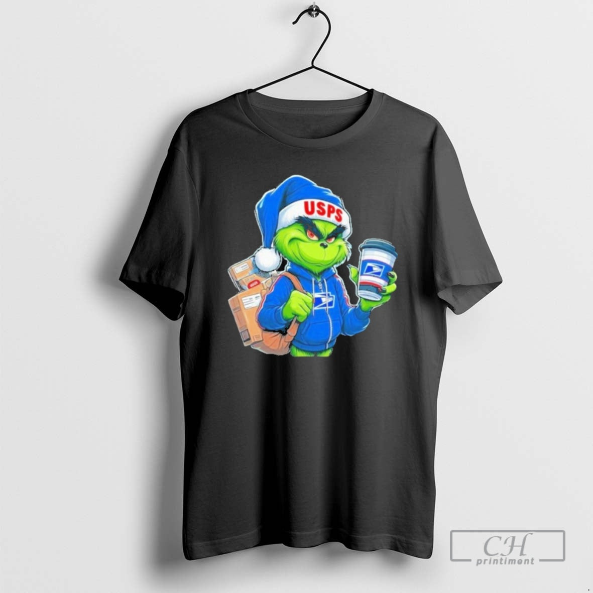 Premium Grinch Drink Coffee Usps Logo Shirt Sweater