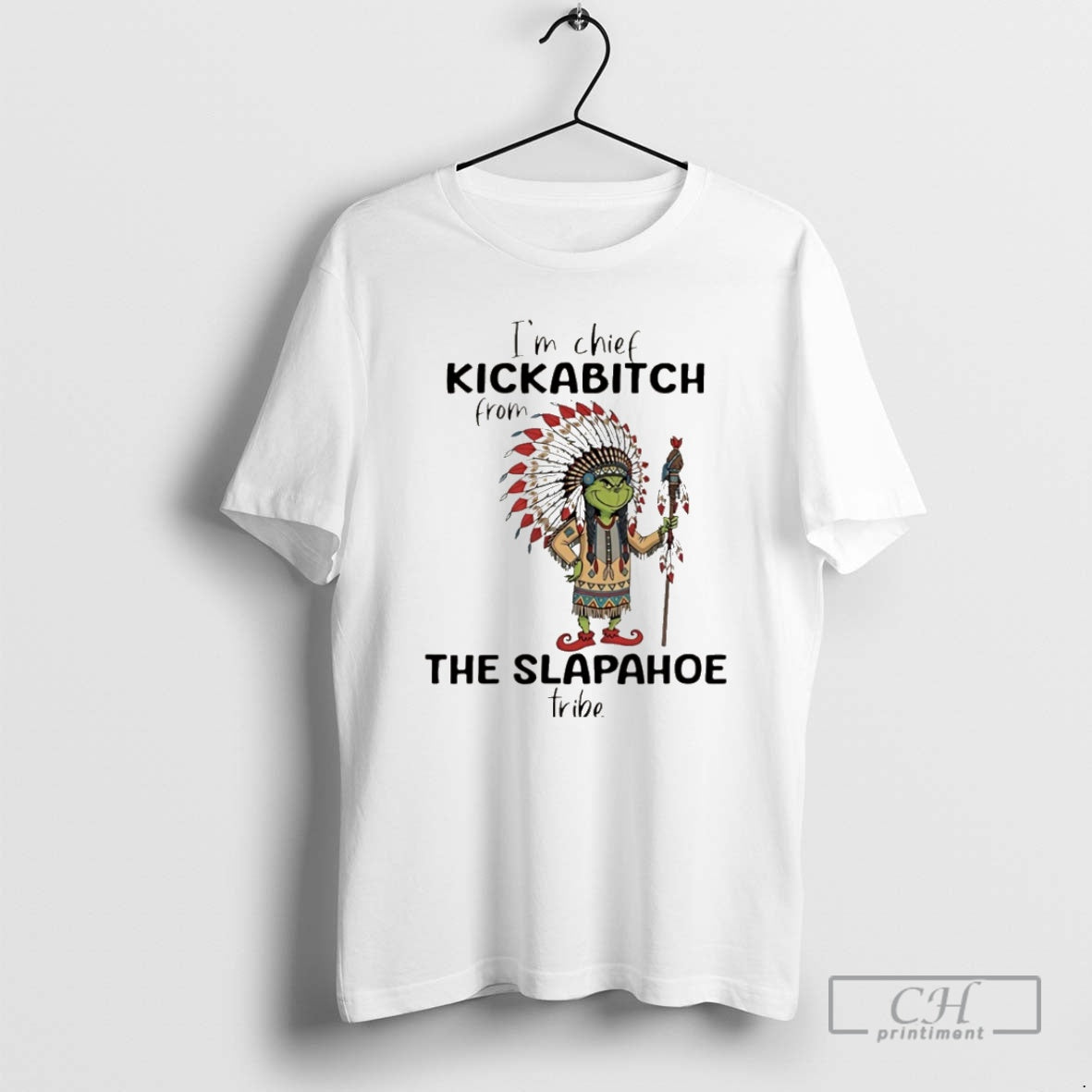 Premium Grinch Native American Im Chief Kickabitch From The Slapahoe Tribe Christmas Shirt Sweater