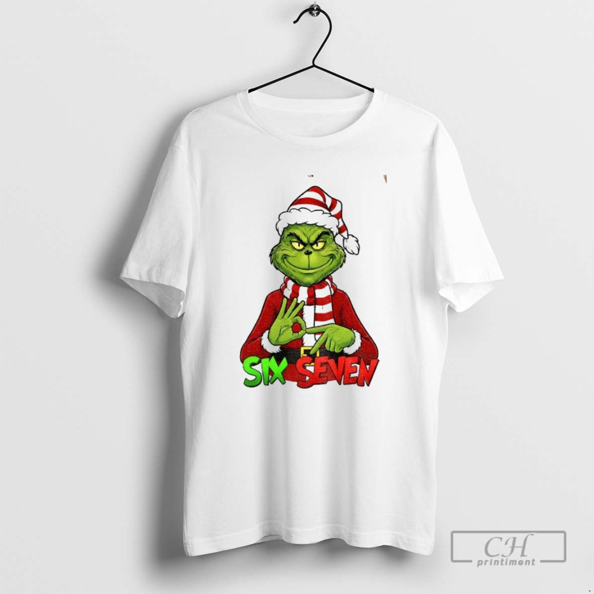 Premium Grinch Santa Claus Six Seven Meme Merry Christmas Shirt Sweater
