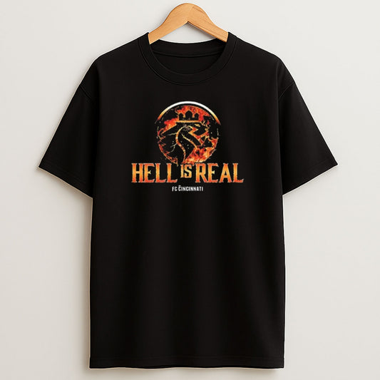 Premium Hell Is Real Kombat Orange Flame Fc Cincinnati Sweatshirt Tee