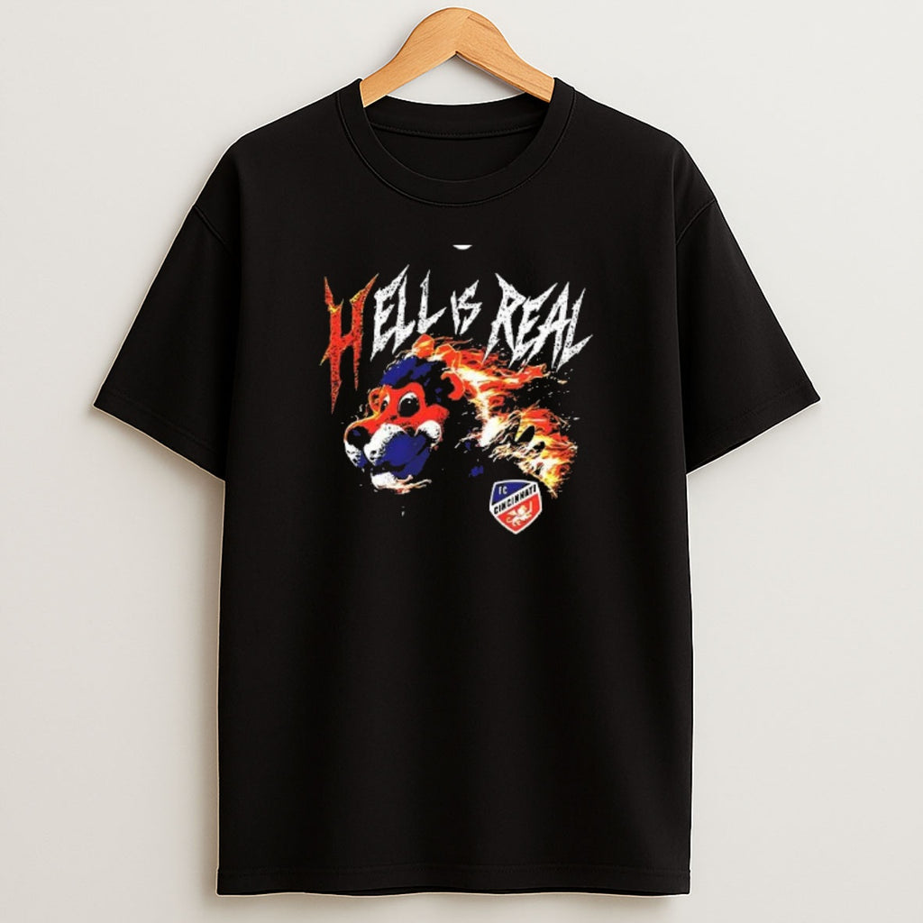 Premium Hell Is Real Retro Flame Fc Cincinnati Sweatshirt Tee