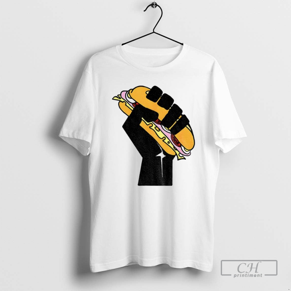 Premium Hoagie Sandwich Guy Black Fist Resist Fascism Anti Trump Shirt Sweater