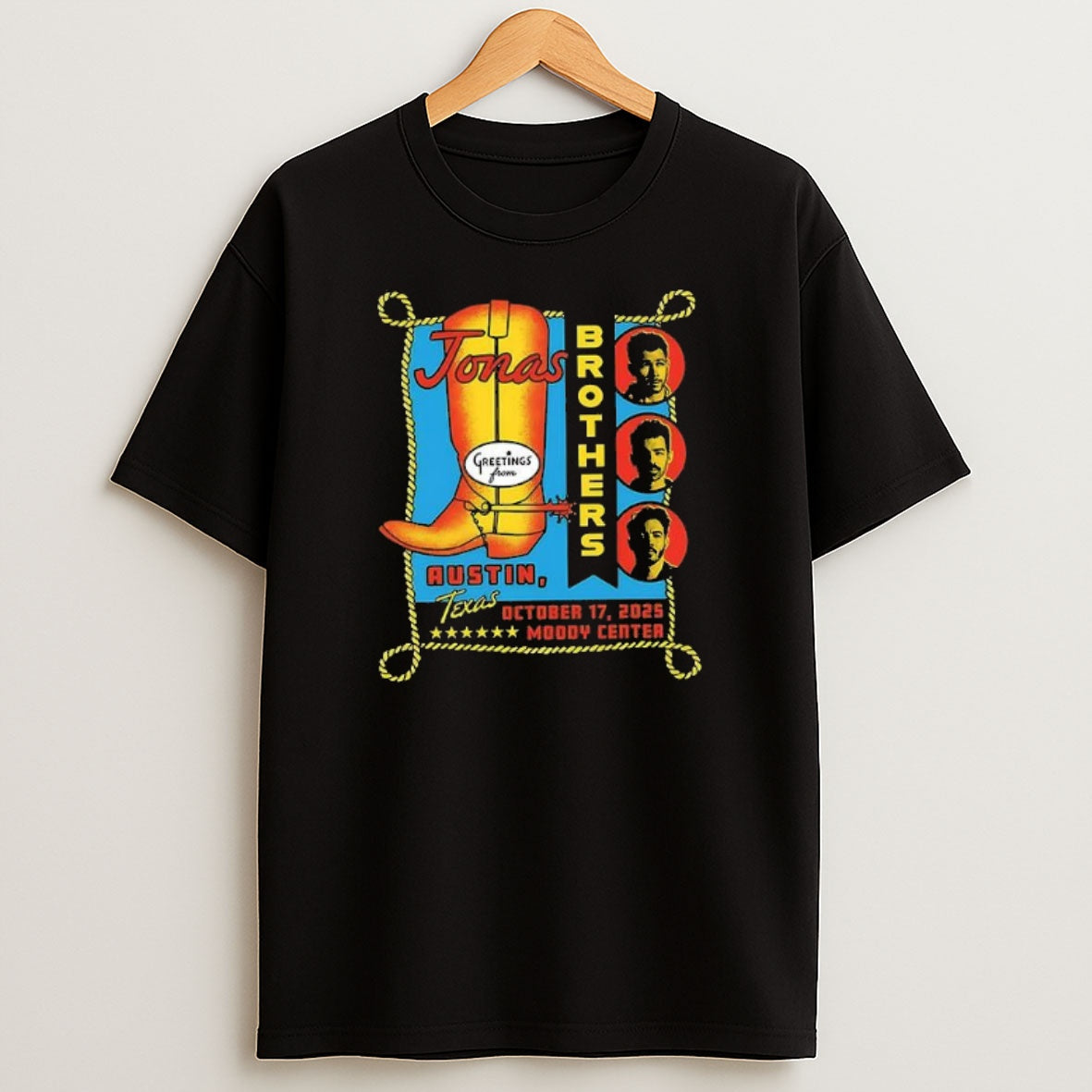 Premium Jonas Brothers Greeting From Austin Tx Oct 17 2025 Tour Sweatshirt Tee