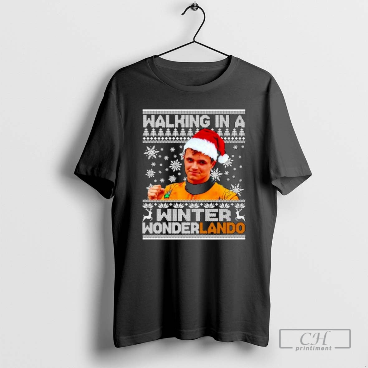 Premium Lando Norris Walking In A Winter Wonderland Ugly Christmas Ornaments Shirt Sweater