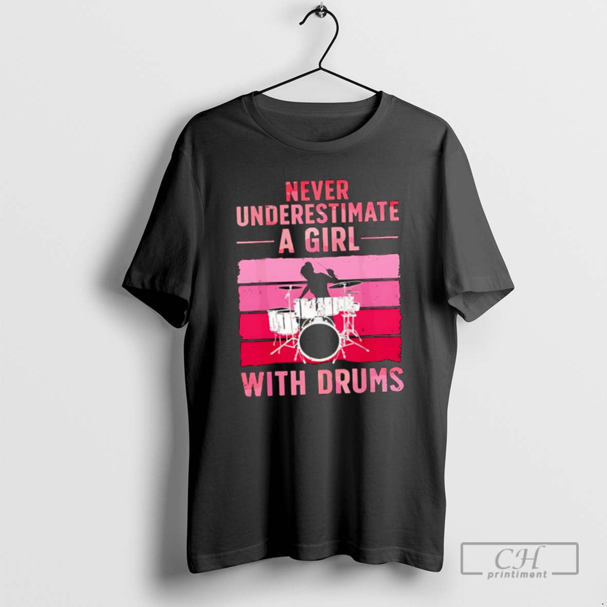 Premium Never Underestimate A Girl With Drums Vintage Pink Shirt Sweater