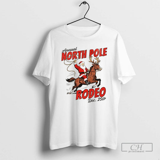 Premium North Pole Rodeo Cowboy Santa Western Roping Christmas Shirt Sweater