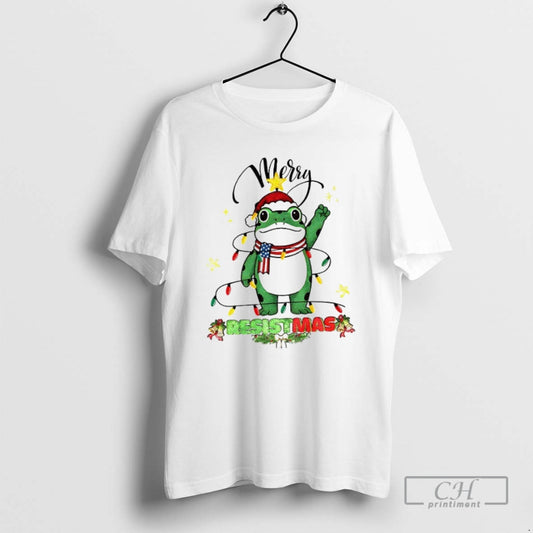 Premium Portland Frog Santa Hat Merry Resistmas Merry Christmas 2025 Shirt Sweater