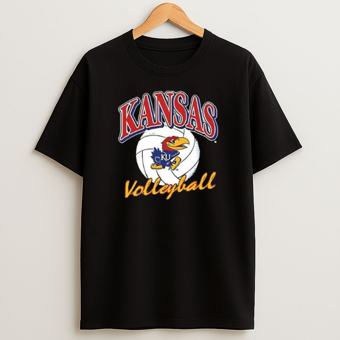 Premium Rally Kansas Jayhawks Womens Volleyball Logo Sweatshirt Tee