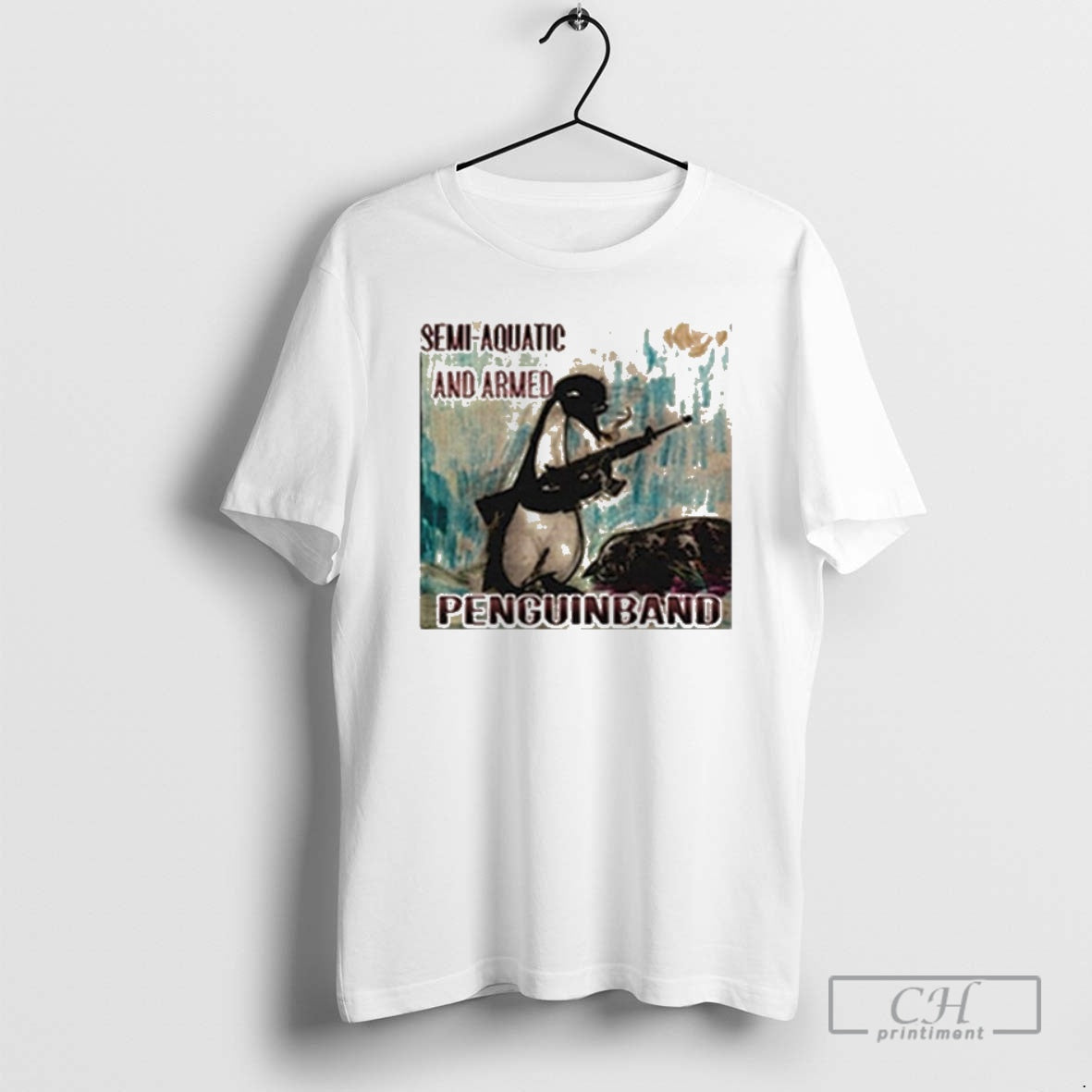 Premium Semi Aquatic And Armed Penguin Band Ornaments Shirt Sweater