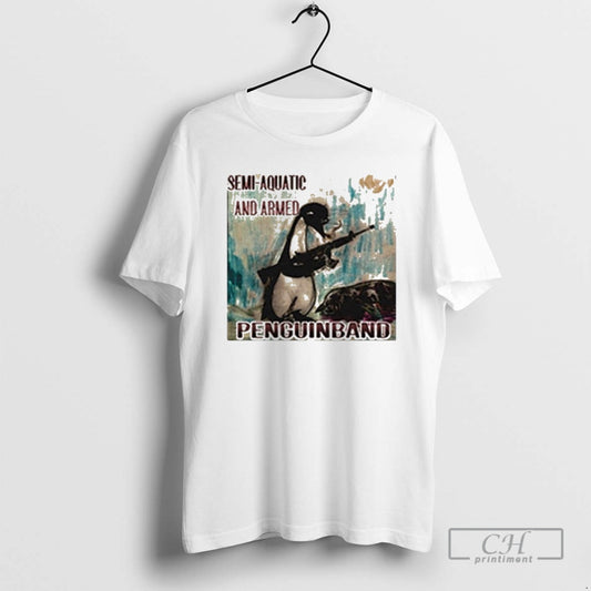 Premium Semi Aquatic And Armed Penguin Band Ornaments Shirt Sweater