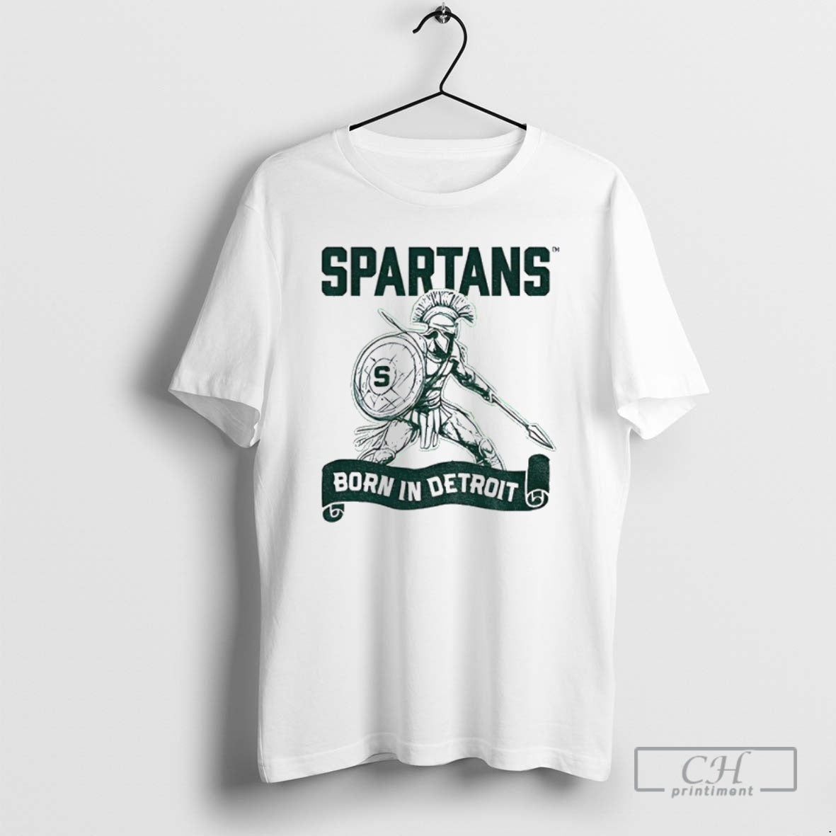 Premium Spartans Born In Detroit Shirt Sweater